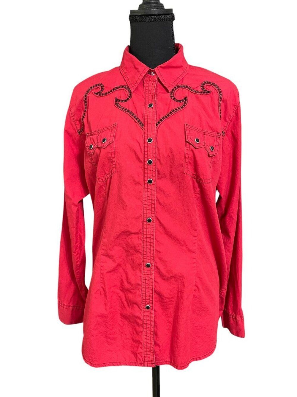 Rock 47 by Wrangler Vintage Women’s Bedazzled Western/Cowgirl L/S Shirt